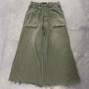 Caffeine Wide Leg Skater Pants mens 28 Olive Green Good Vintage 90s Rave skate